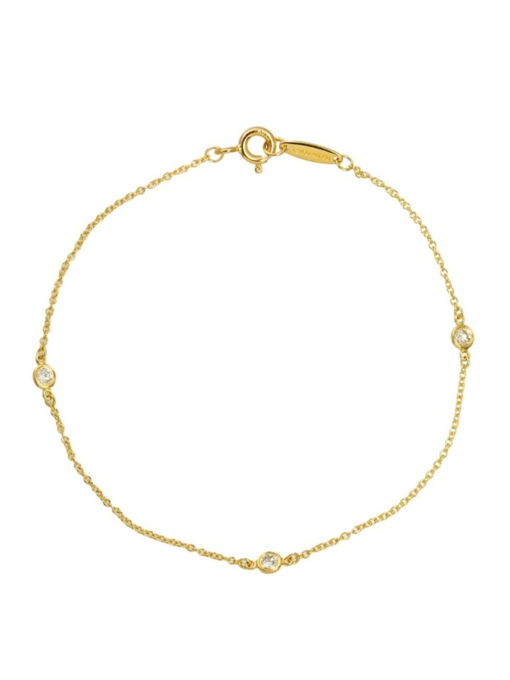 Tiffany & Co by the Yard Diamond Bracelet 17.5 18k Yellow Gold 750